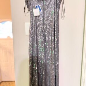 Sequin Metallic Maxi Dress - Iridescent Silver